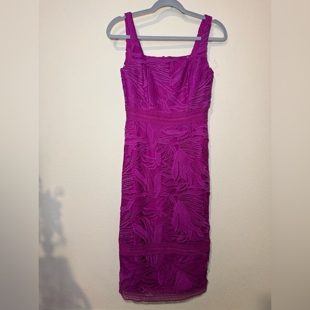 Antonio Melani purple sleeveless lace dress